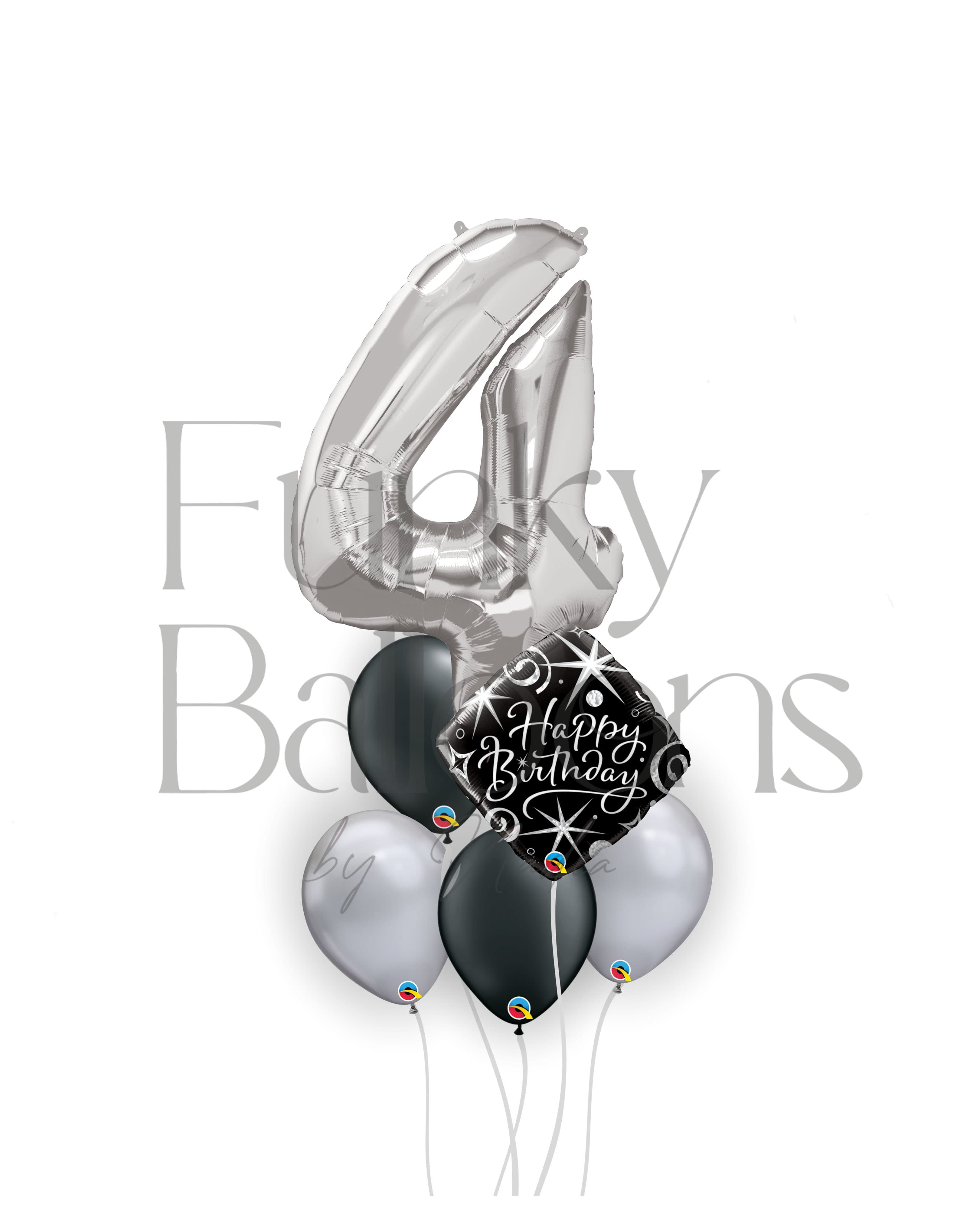 Silver Jumbo Number Birthday Set