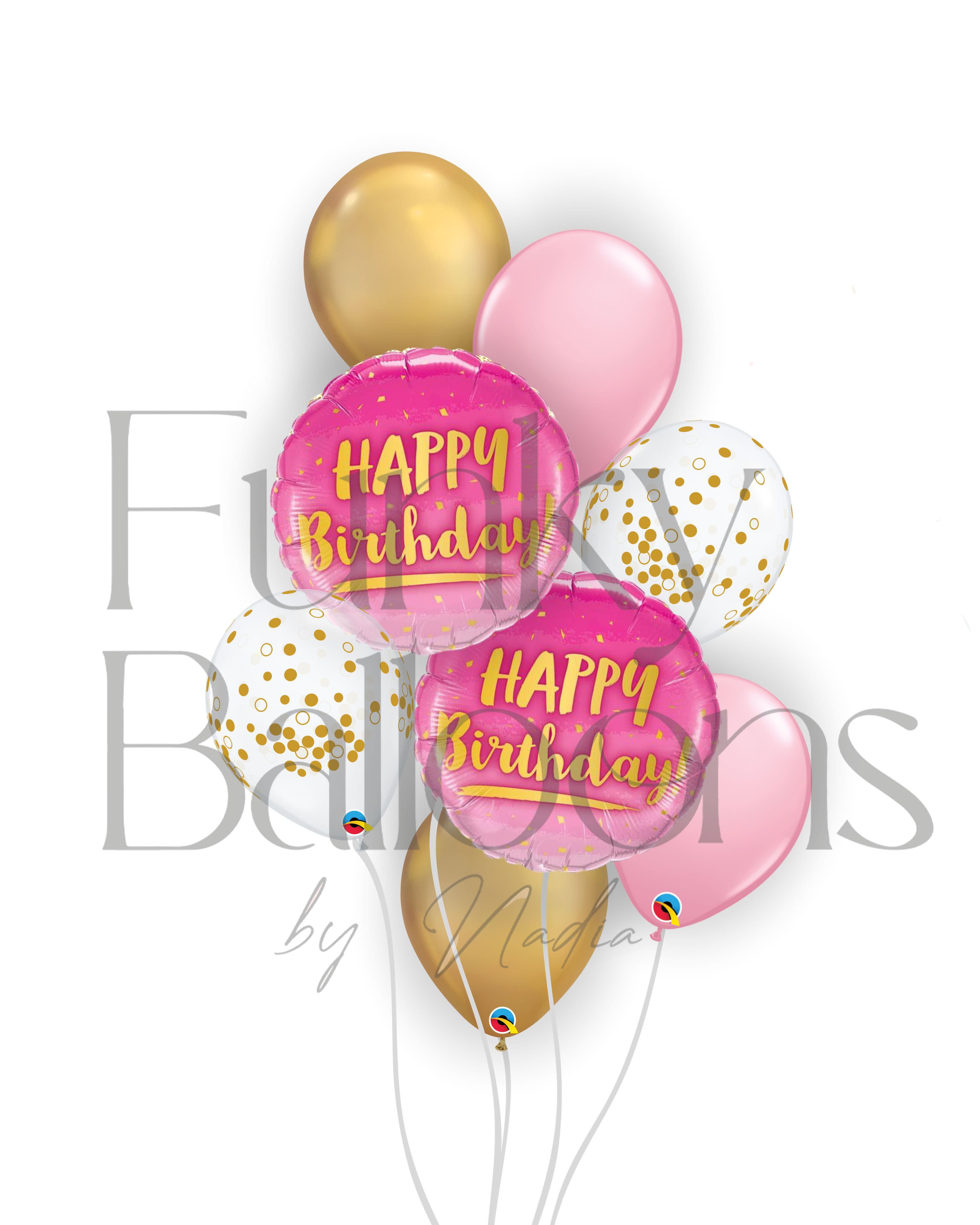 Happy Birthday - Fuchsia & Gold