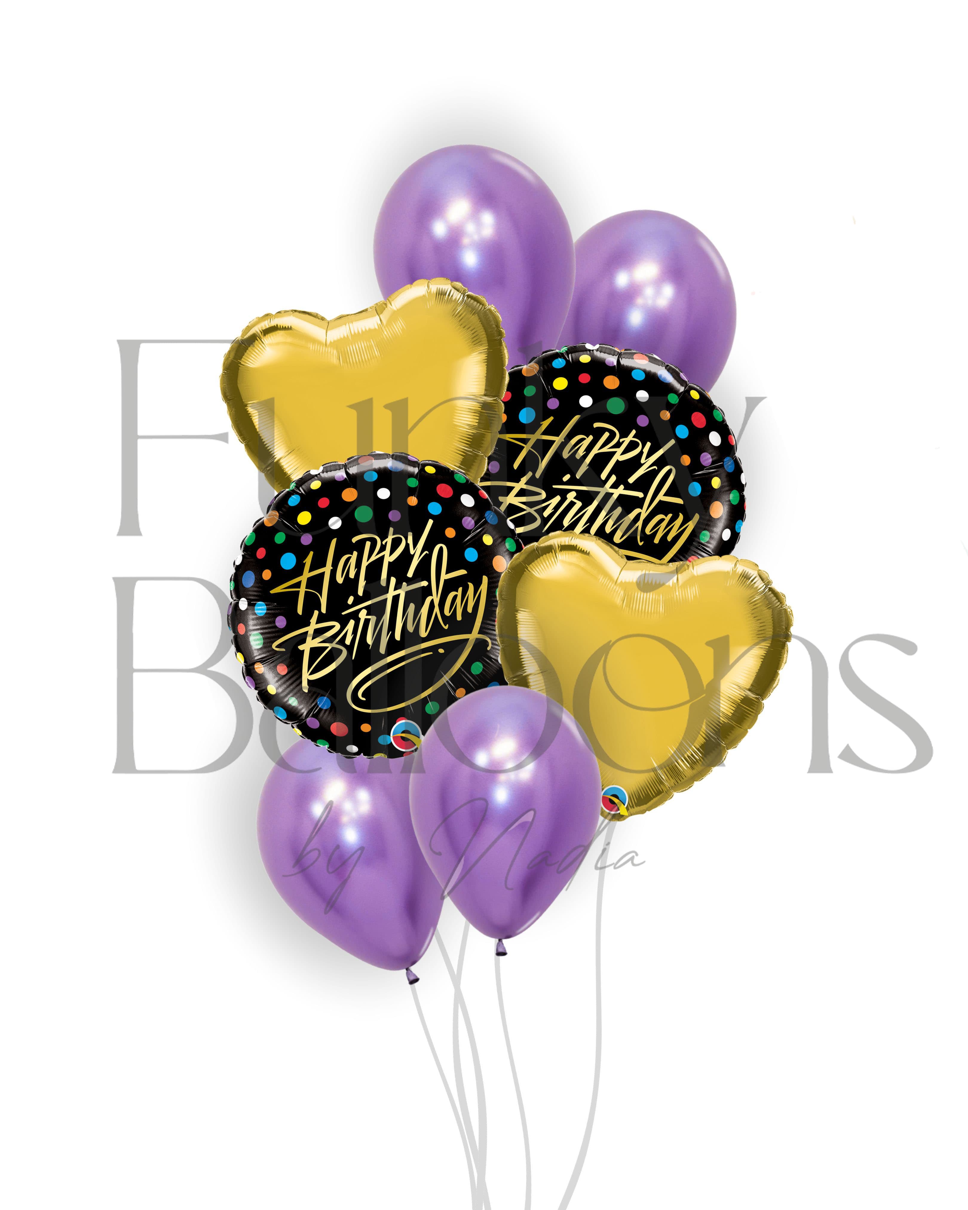 Gold Hearts & Purple Chromes Birthday Set